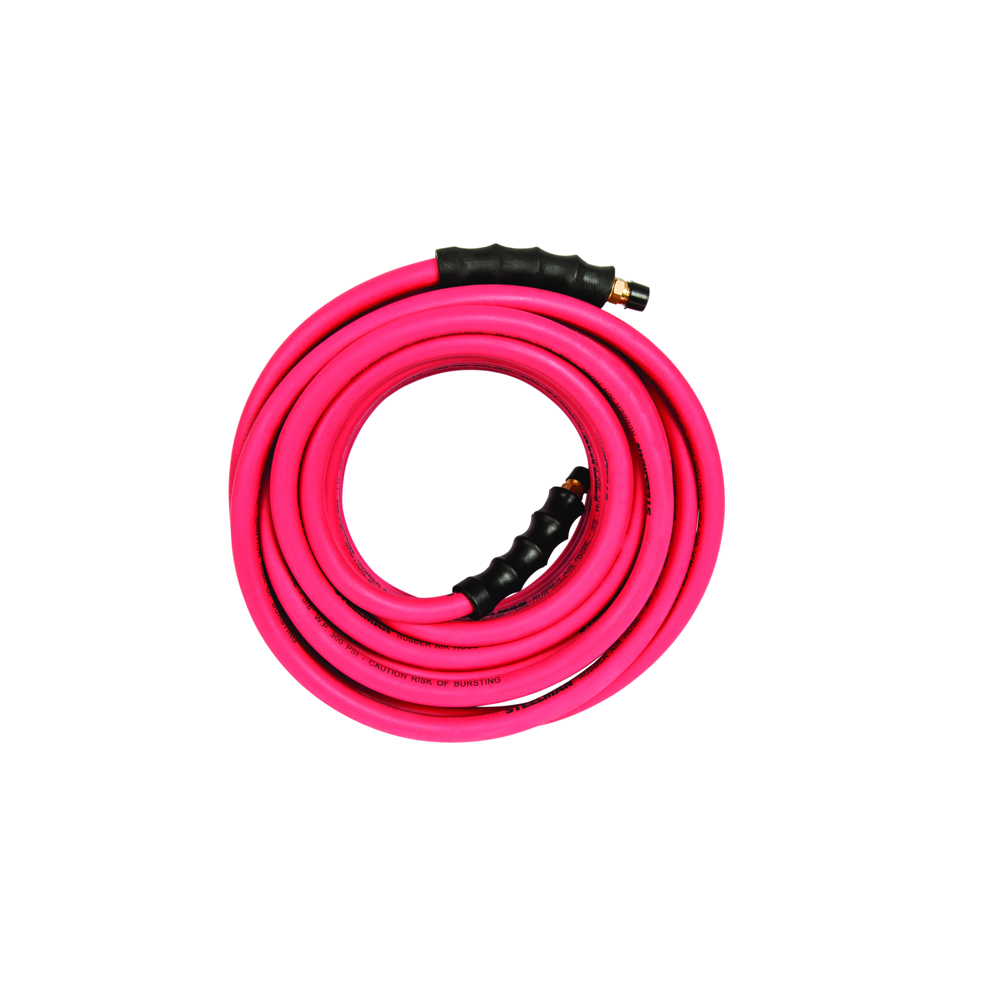 STEELMAN 50-Foot x 3/8-Inch ID Rubber Air Hose with 1/4-Inch NPT Brass Fittings 60395